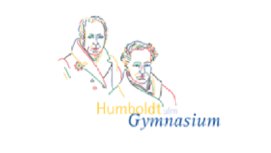 Logo des Humboldt Gymnasiums Ulm mit Skizze der Gebrüder Humboldt