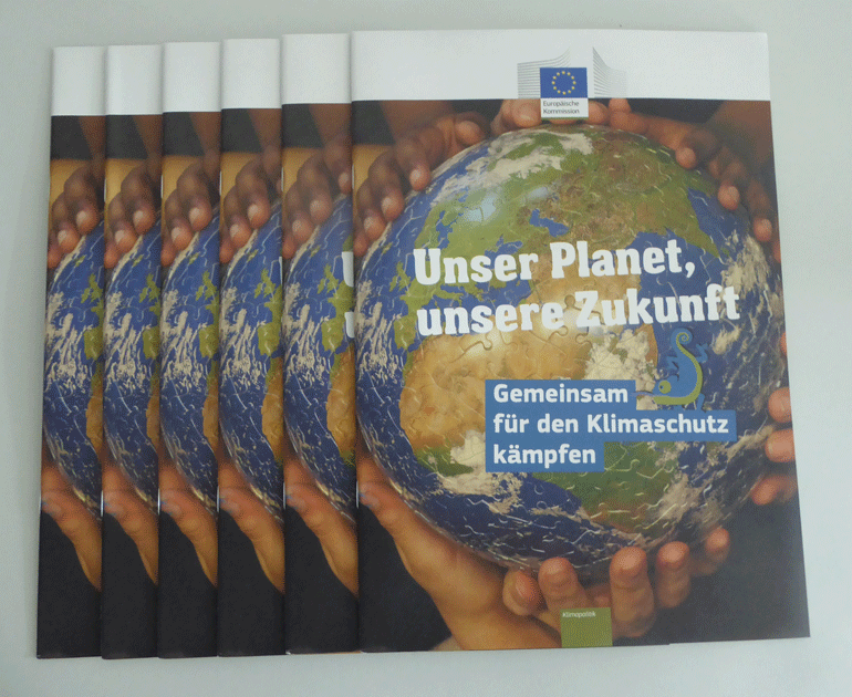Die Broschüre "Unser Planet, unsere Zukunft"