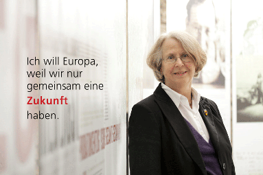 Dorothee Kühne, Fraktionsvorsitzende der SPD im Ulmer Gemeinderat, mit ihrem Beitrag zu "Ich will Europa"