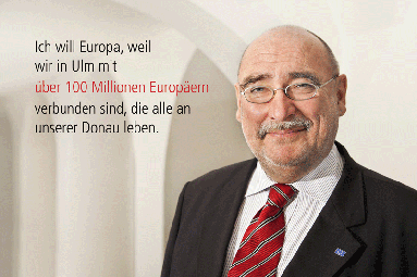 Peter Langer, Donau-Strategiebeauftragter der Stadt, mit seinem Beitrag zu "Ich will Europa"
