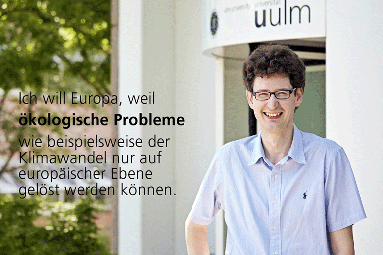 Prof. Dr. Martin Müller, Stiftungsprofessur für nachhaltiges Wissen, nachhaltige Bildung und nachhaltiges Wirtschaften an der Universität Ulm, mit seinem Beitrag zu "Ich will Europa"
