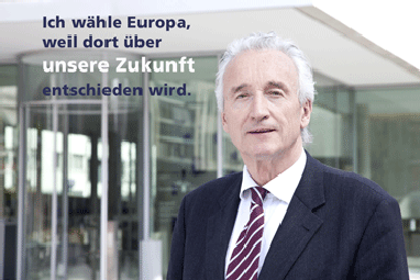 Bürgermeister Alexander Wetzig  mit seinem Beitrag zu "Ich wähle Europa, weil..."