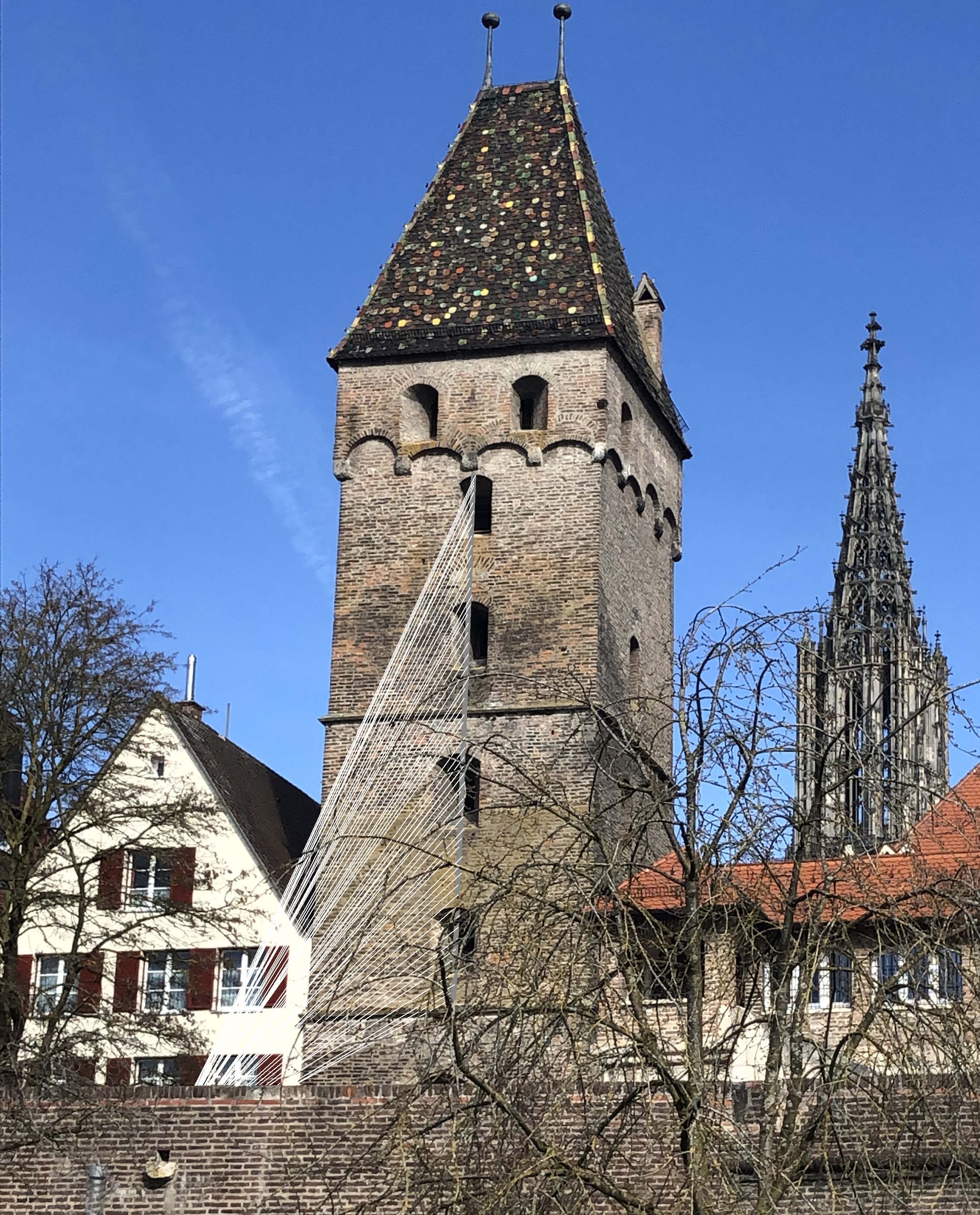 der schiefe Metzgerturm von Ulm