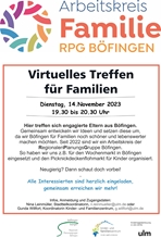 Virtuelles Treffen für Familien 14.11.2023