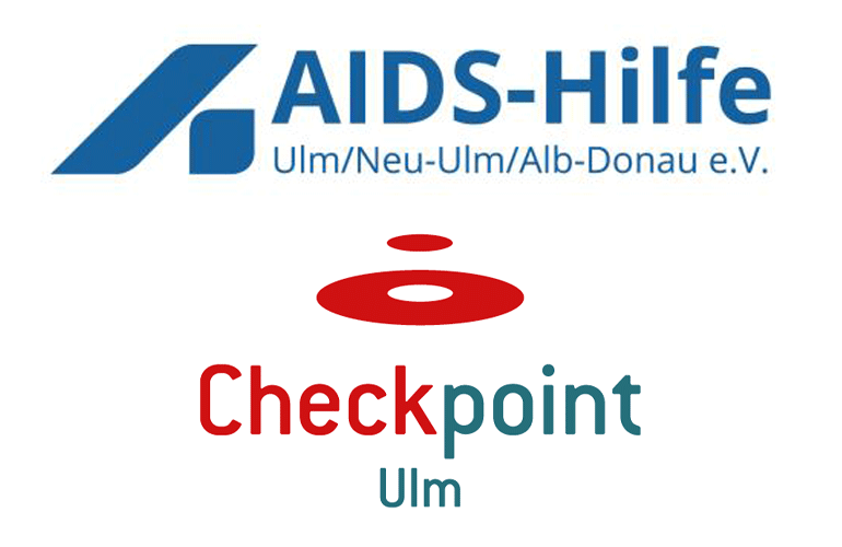 Schriftzug: Aids-Hilfe und Checkpoint Ulm
