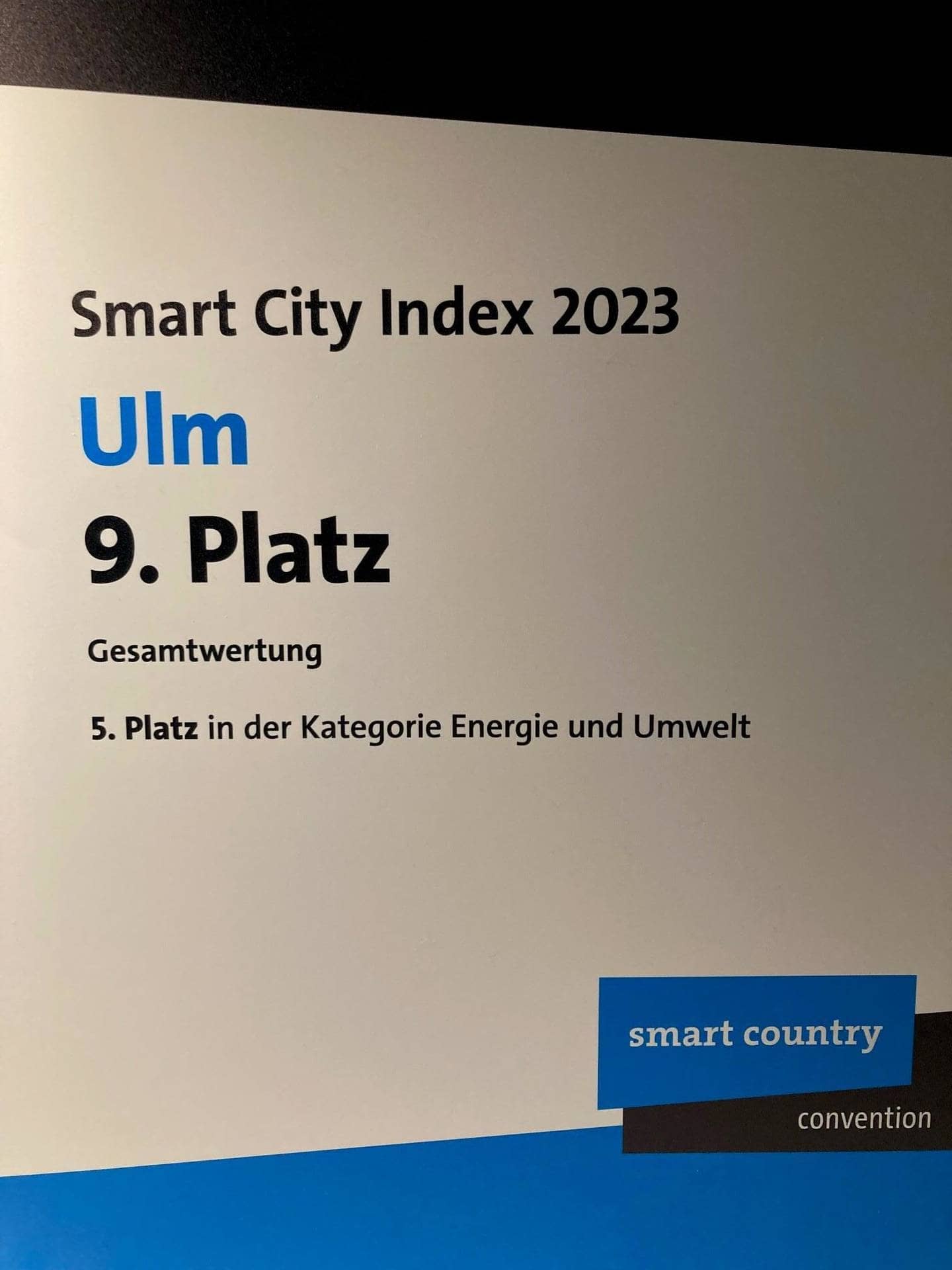 Urkunde Smart City Index 2023