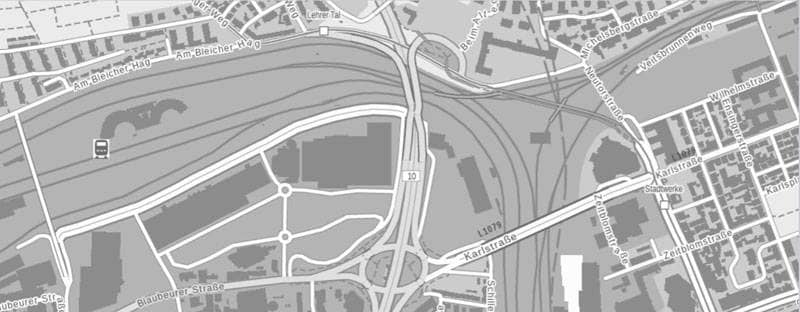 Stadtkarte mit der Wallstraßenbruecke