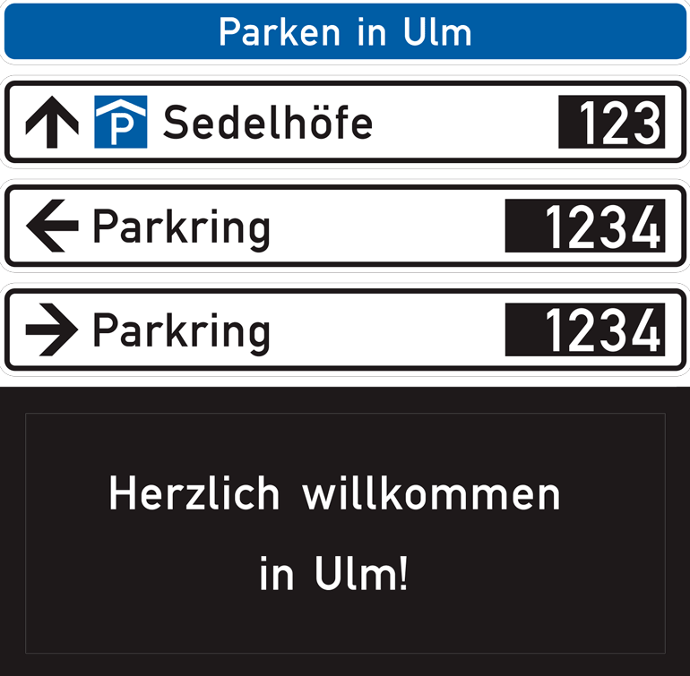 Neues Parkleitsystem in Ulm