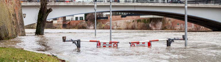 Der überschwemmte Donauradweg