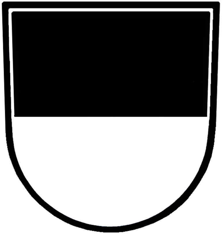 Wappen, das aus einer oberen schwarzen Fläche und aus einer unteren weißen Fläche besteht.